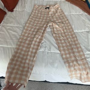 Plaid knit pants